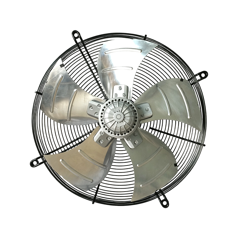 AC Axial Fan with 5 Silver Aluminum Blades and External Rotor Motor - High-Performance Ventilation Cooling Fan for Condenser and Industrial Cooling Systems